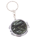 Зеркало брелок карманное двухстороннее из натурального камня Серафинит Stone Mirrors варинант исполнения - 5 | Loft Concept в Барнауле