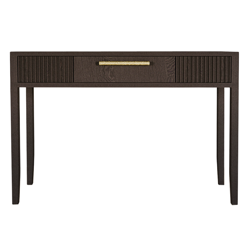 Элегантная Консоль Primo с выдвижным ящиком Темный орех Темный дуб Золотой в Барнауле | Loft Concept 