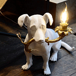 Настольная лампа в виде щенка Puppy White Table Lamp варинант исполнения - 5 | Loft Concept в Барнауле