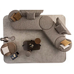 Угловой диван Calypso с поворотным механизмом и пуфом   варинант исполнения - 6 | Loft Concept в Барнауле