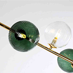 Люстра подвесная линейная с рифлеными стеклянными плафонами Bolle Multi Color варинант исполнения - 4 | Loft Concept в Барнауле