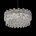 Круглая люстра с хрустальными подвесками на серебряном каркасе Gorgeous Crystal Light варинант исполнения - 5 | Loft Concept в Барнауле