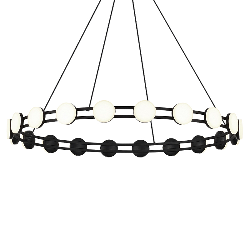 Люстра кольцевая с круглыми светодиодными источниками света Maxine Light Черный Золотой Белый в Барнауле | Loft Concept 