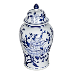 Ваза с крышкой и синим цветочным узором Blue & White Ornament  варинант исполнения - 1 | Loft Concept в Барнауле