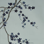 Обои ручная роспись Cherry Tree Original colourway on Adam Grey dyed silk варинант исполнения - 2 | Loft Concept в Барнауле
