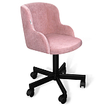 Стул с мягкой розовой обивкой из велюра и подъемно-поворотным механизмом на черных колесиках Harper Pink варинант исполнения - 1 | Loft Concept в Барнауле