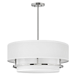 Потолочный светильник с двухслойным белым текстильным абажуром Hinkley варинант исполнения - 9 | Loft Concept в Барнауле