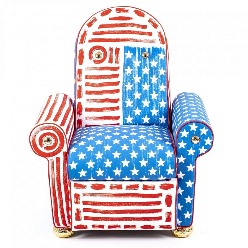 Кресло Seletti Lazy Painter USA Белый Красный Синий Кресло Seletti Lazy Painter USA Белый Красный Синий в Барнауле | Loft Concept