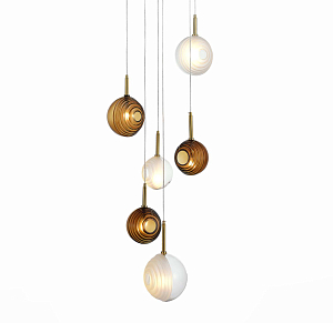 Люстра светодиодная с сферическими стеклянными плафонами Splatter