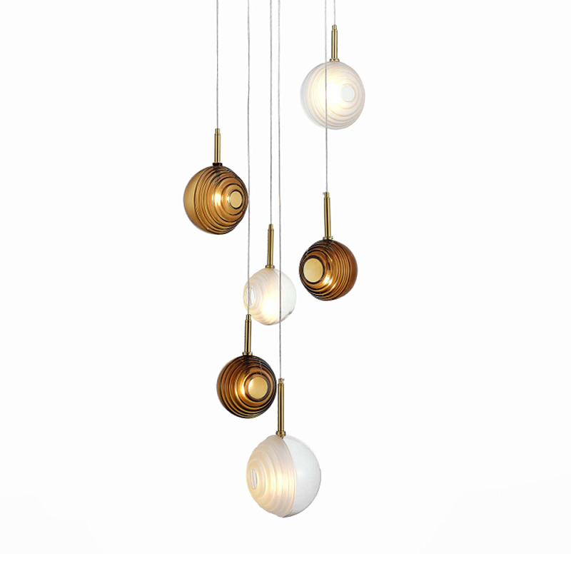 Люстра светодиодная с сферическими стеклянными плафонами Splatter  в Барнауле | Loft Concept 