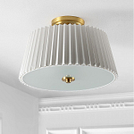 Потолочный светильник с белым плиссированным абажуром Ganglion варинант исполнения - 3 | Loft Concept в Барнауле