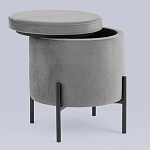 Серый пуф на черных ножках SANJAY варинант исполнения - 2 | Loft Concept в Барнауле
