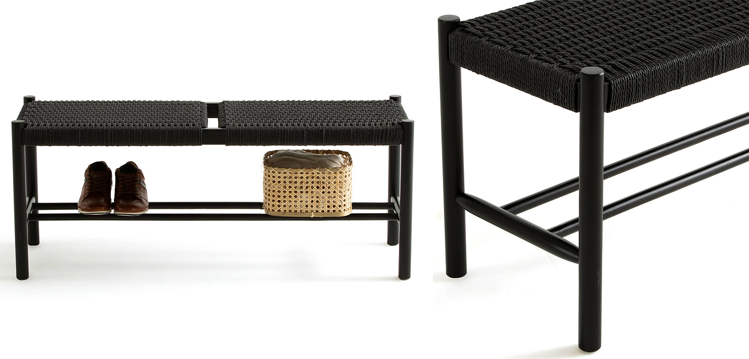 Банкетка Enzo Wicker Black Banquet Банкетка Enzo Wicker Black Banquet - Loft-Concept в Барнауле