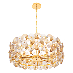 Люстра круглая золотого цвета с круглыми хрустальным элементами Solyria варинант исполнения - 5 | Loft Concept в Барнауле