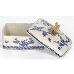 Фарфоровая шкатулка с бронзовой стрекозой Blue and White варинант исполнения - 6 | Loft Concept в Барнауле