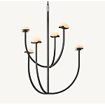 Люстрас 6-ю мраморными плафонами в форме купола Light Warm Light варинант исполнения - 7 | Loft Concept в Барнауле