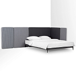 Кровать с большим мягким изголовьем Unity Dark Grey Bed варинант исполнения - 10 | Loft Concept в Барнауле