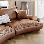 Диван кожаный с каркасом из массива дерева Medieval Furniture варинант исполнения - 6 | Loft Concept в Барнауле