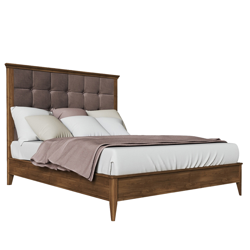 Кровать из массива бука с мягким изголовьем Tasteful Furniture Кровать из массива бука с мягким изголовьем Tasteful Furniture в Барнауле | Loft Concept