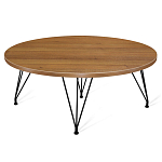 Стол журнальный c коричневой круглой столешницей на четырех черных ножках Charm Coffee Table варинант исполнения - 1 | Loft Concept в Барнауле