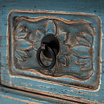 Деревянная ТВ-тумба в китайском стиле с 4-мя ящиками и резным декором голубая Luo Chinese TV Stand Blue варинант исполнения - 4 | Loft Concept в Барнауле