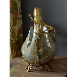 Чаша голубого цвета с оранментом и и бронзовыми фигурами леопардов Eden Garden варинант исполнения - 10 | Loft Concept в Барнауле