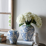 Ваза округлой формы с синим цветочным узором Blue & White Ornament  варинант исполнения - 3 | Loft Concept в Барнауле