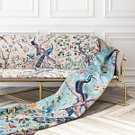 Трехместный диван на металлическом каркасе с цветочным принтом в стиле шинуазри Chinoiserie Birds on a Tree Sofa варинант исполнения - 8 | Loft Concept в Барнауле