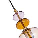 Подвесной светильник со стеклянным плафоном в форме бокала янтарного цвета Prestige варинант исполнения - 3 | Loft Concept в Барнауле