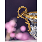 Чаша из прозрачного стекла с бронзовой подставкой и ручками Eden Garden варинант исполнения - 3 | Loft Concept в Барнауле