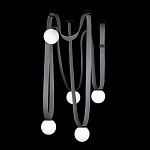 Подвесной светильник с серыми кожаными ремнями и белыми стеклянными плафонами в виде шаров Flos Wireline Lighting варинант исполнения - 6 | Loft Concept в Барнауле