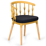 Пластиковый стул на ножках из массива бука Ferret Spiral Mustard варинант исполнения - 7 | Loft Concept в Барнауле