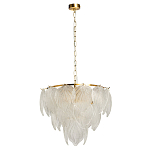 Люстра на цепи с прозрачными стеклянными подвесками в виде листьев Textured Glass Chandelier варинант исполнения - 2 | Loft Concept в Барнауле