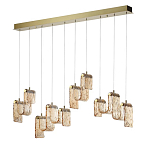 Подвесной светильник линейный с плафонами волнистой формы из фактурного стекла Big Wave варинант исполнения - 6 | Loft Concept в Барнауле