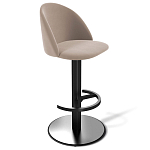 Барный стул вращающийся со спинкой Бежевый Велюр Vendramin Chair варинант исполнения - 1 | Loft Concept в Барнауле