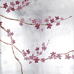 Обои ручная роспись Cherry Tree Special Colourway on Sterling Silver gilded paper варинант исполнения - 1 | Loft Concept в Барнауле