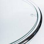 Приставной столик на серебристом основании с столешницей из стекла Noir варинант исполнения - 2 | Loft Concept в Барнауле