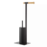 Держатель для туалетной бумаги с ершиком Black Bathroom Accessory варинант исполнения - 3 | Loft Concept в Барнауле