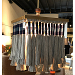 Люстра квадратная плетеная с бахромой Wicker Square Chandelier with Tassels варинант исполнения - 3 | Loft Concept в Барнауле