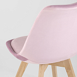 Стул с мягким велюровым сиденьем Arvika Pink варинант исполнения - 6 | Loft Concept в Барнауле