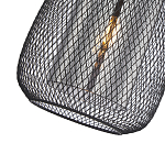 Подвесной светильник со стеклянным плафоном цилиндрической формы и металлической сеткой Metal Mesh Black варинант исполнения - 4 | Loft Concept в Барнауле