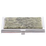 Визитница карманная металлическая с накладкой из натурального камня Апатит Stone Business Card Holders варинант исполнения - 1 | Loft Concept в Барнауле