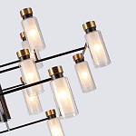 Люстра потолочная с 16-ю цилиндрическими плафонами из стекла и черным каркасом Noir Poise варинант исполнения - 2 | Loft Concept в Барнауле