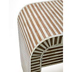 Тумбочка прикроватная с ящиком Tofino Stripes Bone Inlay Bedside Beige варинант исполнения - 4 | Loft Concept в Барнауле