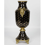 Ваза черного цвета из фарфора с золотистым узором и бронзовыми элементами Eden Garden porcelain and bronze варинант исполнения - 2 | Loft Concept в Барнауле