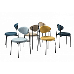 Стул металлический с мягкой спинкой и сиденьем из велюра Alfie Chair варинант исполнения - 8 | Loft Concept в Барнауле