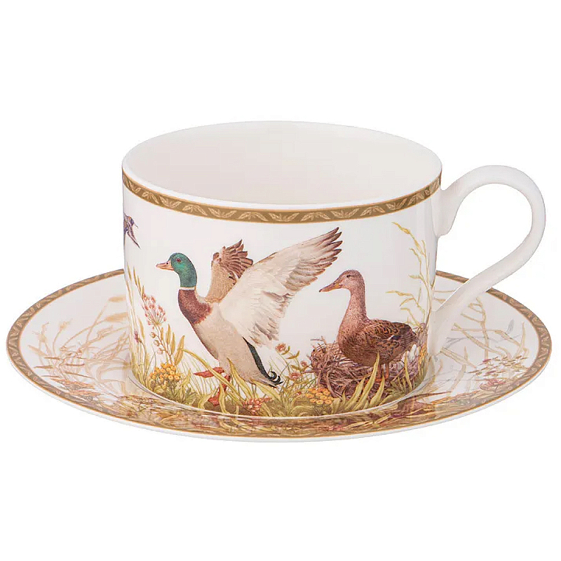 Чайная пара из фарфора с изображением собаки и уток 300 мл Hunting Porcelain Collection Белый Коричневый Мульти Чайная пара из фарфора с изображением собаки и уток 300 мл Hunting Porcelain Collection Белый Коричневый Мульти в Барнауле | Loft Concept