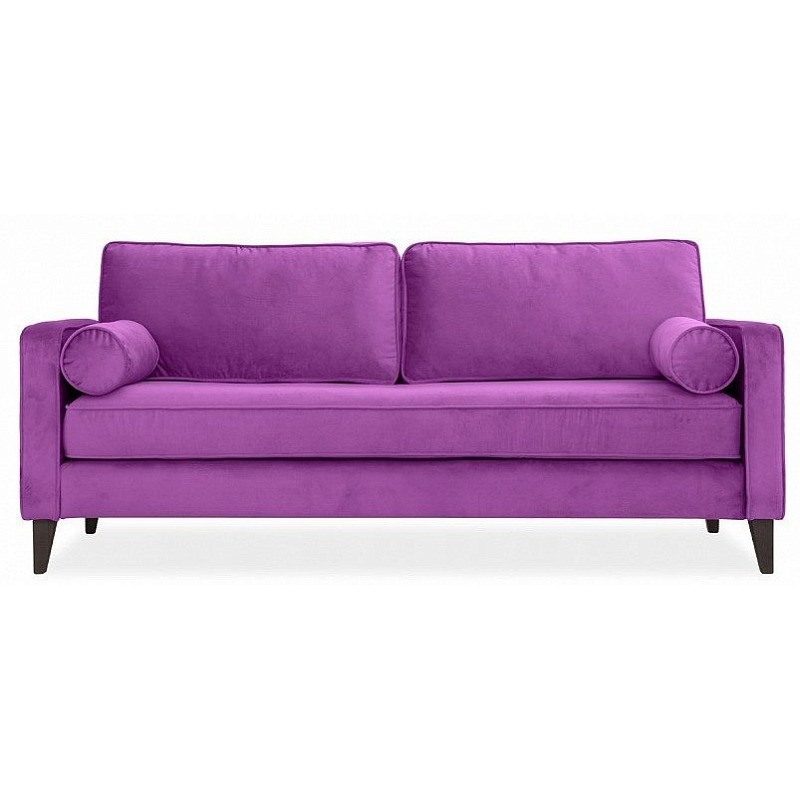 Диван бархатный с двумя подушками-валиками Simple Berry Sofa Лиловый Коричневый в Барнауле | Loft Concept 