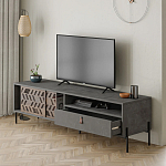 ТВ-тумба с раздвижными дверцами Mallin Metal TV Stand варинант исполнения - 3 | Loft Concept в Барнауле