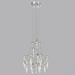 Люстра подвесная из металла с хрустальными подвесками прозрачного цвета Quasar 41 варинант исполнения - 12 | Loft Concept в Барнауле